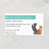 Huisdier Zittende Hond Kat Training Grooming Dagop Visitekaartje (Achterkant)