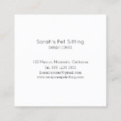 Huisdier Zittende Hond Kat Training Waterverf Vierkante Visitekaartje (Achterkant)