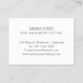 Huisdier Zittende Hond Wandelen Sitter Honden Katt Visitekaartje (Achterkant)