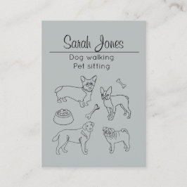 Huisdier Zittende Hond Wandelen Sitter Waterverf Visitekaartje