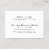 Huisdier Zittende Hond Wandelen Sitter Waterverf Visitekaartje (Achterkant)