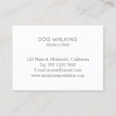 Huisdier Zittende Hond Wandelen Sitter Waterverf Visitekaartje (Achterkant)