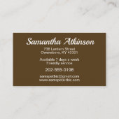 Huisdier Zittende Schattigee Kat Hond Illustratie Visitekaartje (Achterkant)