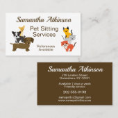 Huisdier Zittende Schattigee Kat Hond Illustratie Visitekaartje (Voorkant / Achterkant)