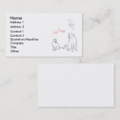 Huisdier Zittende Visitekaartjes, Hond Kat Vogelvi Visitekaartje (Voorkant / Achterkant)