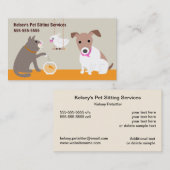 Huisdier zittingsdiensten visitekaartje (Voorkant / Achterkant)