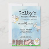 Huisdier Zoo Party uitnodiging (Voorkant)