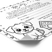 Huisdieradoptie certificaat kleurplaat hond poster (Hoek)