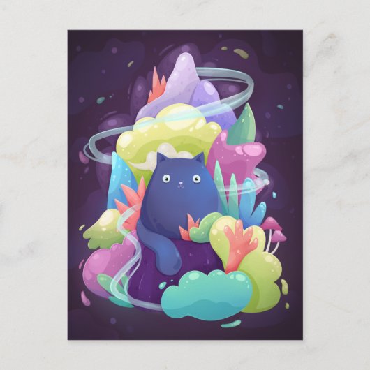 Huisdieransichtkaart met kat briefkaart (Voorkant)