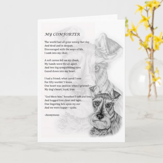 Huisdiercadeaukaart met schnauzer-hond voor huisdi kaart (Gele Bloem)