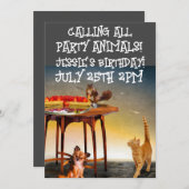 HUISDIEREN Aangepaste UITNODIGINGEN VOOR FEESTJES (Voorkant / Achterkant)