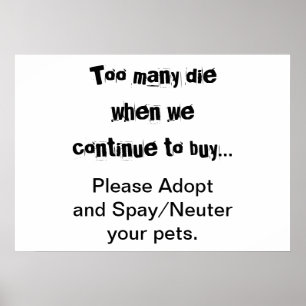 Huisdieren Adopteer Sterilisatie Castratie Huisdie Poster