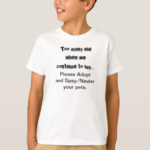 Huisdieren Adopteer Steriliseer Castreren Katten H T-shirt