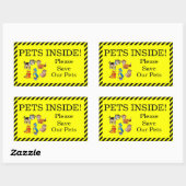 Huisdieren binnen rechthoekige sticker (Vel)