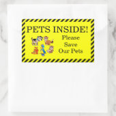 Huisdieren binnen rechthoekige sticker (Tas)