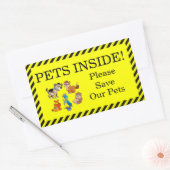 Huisdieren binnen rechthoekige sticker (Envelop)