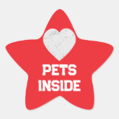 HUISDIEREN BINNEN STER STICKER (Voorkant)