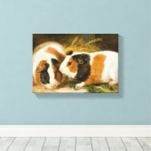 Huisdieren Cavia's Feeding (door James Ward) Canvas Afdruk (Insitu (Houten vloer))