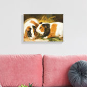 Huisdieren Cavia's Feeding (door James Ward) Canvas Afdruk (Insitu (Woonkamer))