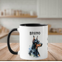 Huisdieren Eenvoudige Aquarel Dobermann Zwart Pers