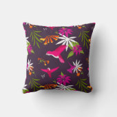 Huisdieren en bloemen kleurrijk botanisch kussen (Achterkant)