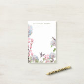 Huisdieren en hydrangeas Natuur Lover Monogrammen Post-it® Notes (Op bureau)