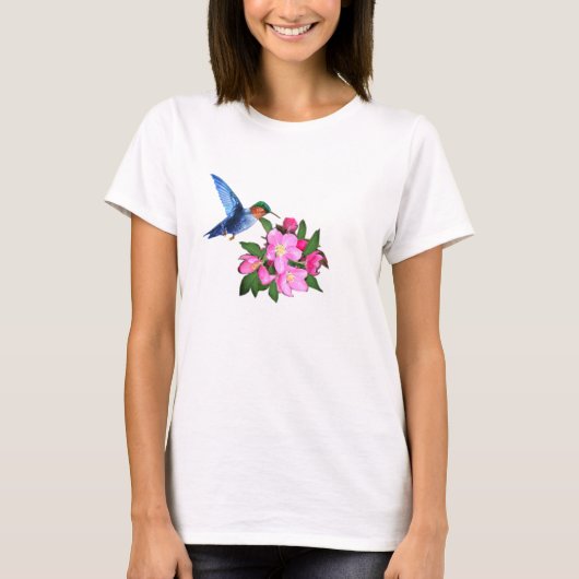 Huisdieren en roze appelbloemen t-shirt (Voorkant)
