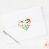 Huisdieren en roze bloemen hart sticker (Envelop)