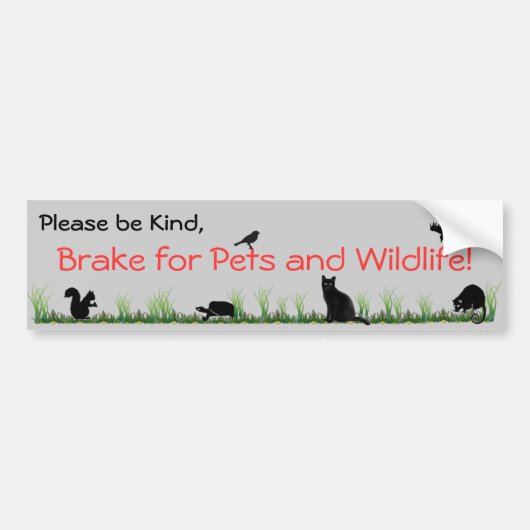 huisdieren en wilde dieren bumpersticker (Voorkant)