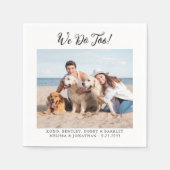 Huisdieren Hond Kat Custom Foto Modern Grappig Tro Servet (Voorkant)