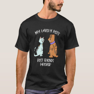 Huisdieren houden van elkaar Kat en hond T-shirt