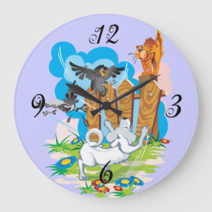 Huisdieren in de Alley Wall Clock Grote Klok