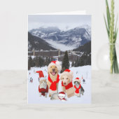  huisdieren in de Alpen Feestdagen Kaart (Voorkant)