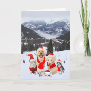 huisdieren in de Alpen Feestdagen Kaart