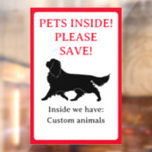 Huisdieren in huis Zelfklever, vensterkoeling Raamsticker (Vel 2)