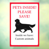 Huisdieren in huis Zelfklever, vensterkoeling Raamsticker (Vel 3)