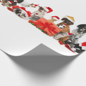 Huisdieren in Santa hoeden Kerstmis Wrapping Papie Cadeaupapier (Hoek)