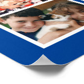 Huisdieren katten 4 fotocollage voeg naam blauw to poster (Hoek)