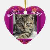 Huisdieren Keepsake Foto Hart Kerstmis Keramisch Ornament (Voorkant)