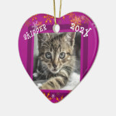 Huisdieren Keepsake Foto Hart Kerstmis Keramisch Ornament (Links)