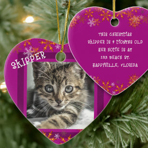 Huisdieren Keepsake Foto Hart Kerstmis Keramisch Ornament