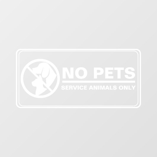Huisdieren Niet Toegestaan Service Dier Klant Kenn Raamsticker (Vel)