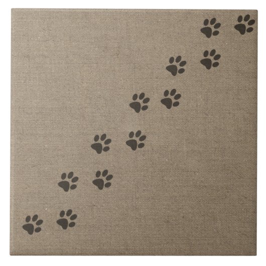Huisdieren Pawprints op het Ontwerp van het Effect Tegeltje (Voorkant)