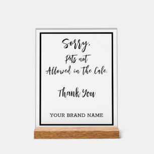 Huisdieren toegestaan Personlise Cafe Saloon Busin Acryl Bord