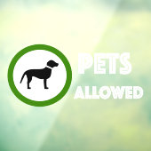 Huisdieren toegestaan Teken voor Storefront Window Raamsticker (Vel 3)