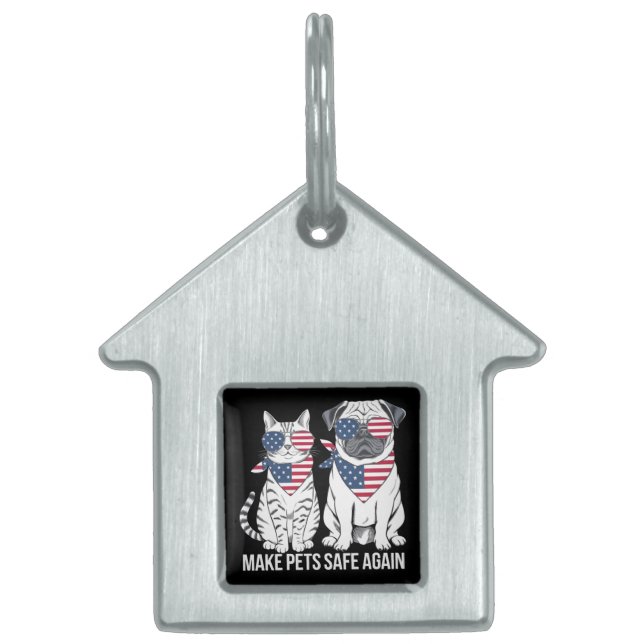 Huisdieren Veilig Maken Trump Harris Debat Honden  Huisdieren Naamplaatje (Voorkant)