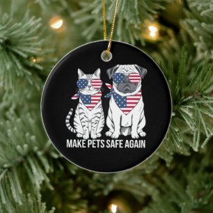 Huisdieren Veilig Maken Trump Harris Debat Honden Keramisch Ornament