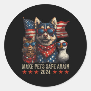 Huisdieren Veilig Maken Trump Onze Huisdieren Redd Ronde Sticker