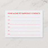 huisdieren visitekaartje (Achterkant)