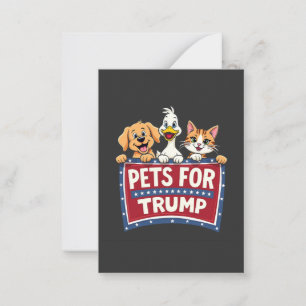 Huisdieren voor Trump Cats Maga Dogs verkiezing Notitiekaartje